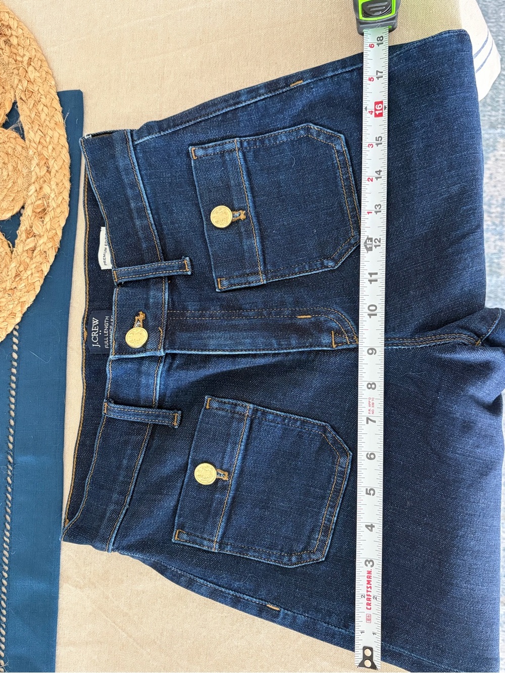 J. Crew Factory Slim Wide-Leg Sailor Jeans Gold Buttons All Day Stretch SZ 25 - Picture 11 of 12